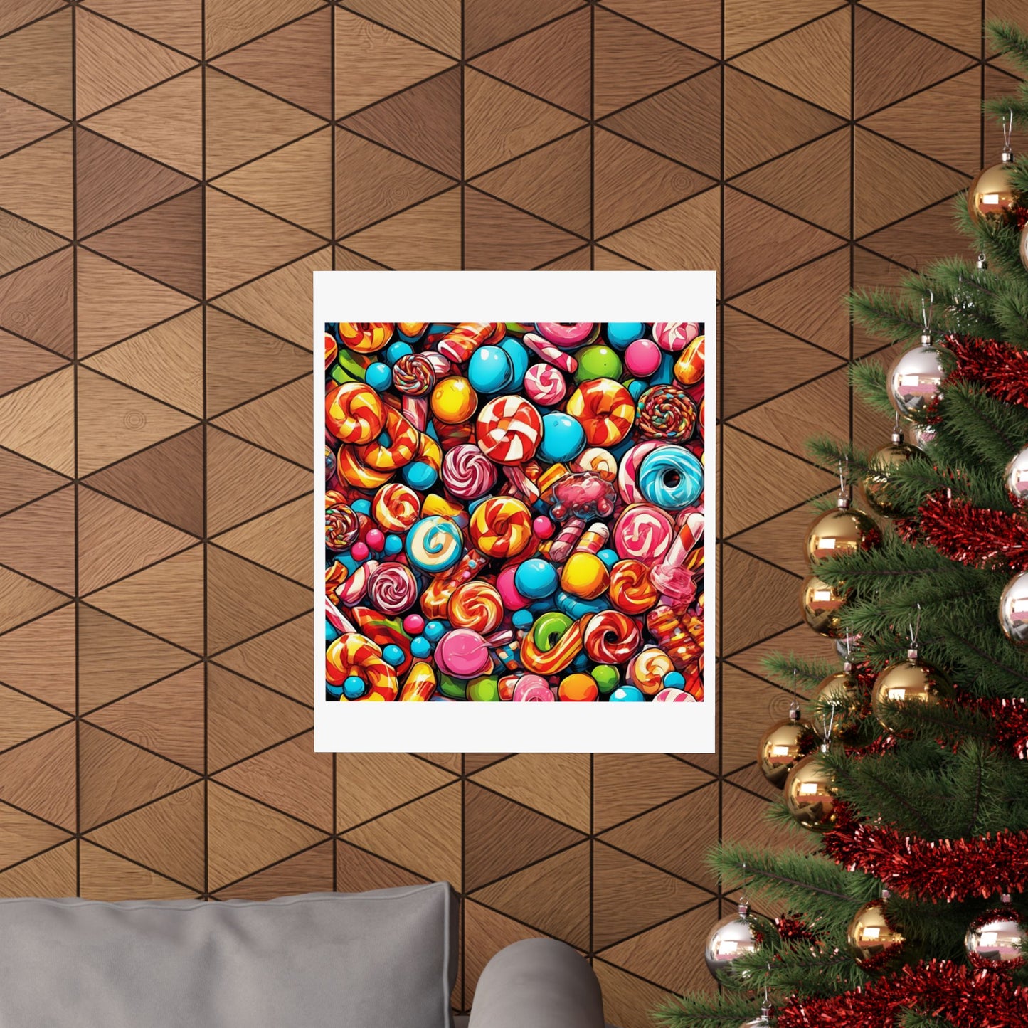 Colorful Candy and Lollipop Pattern Poster