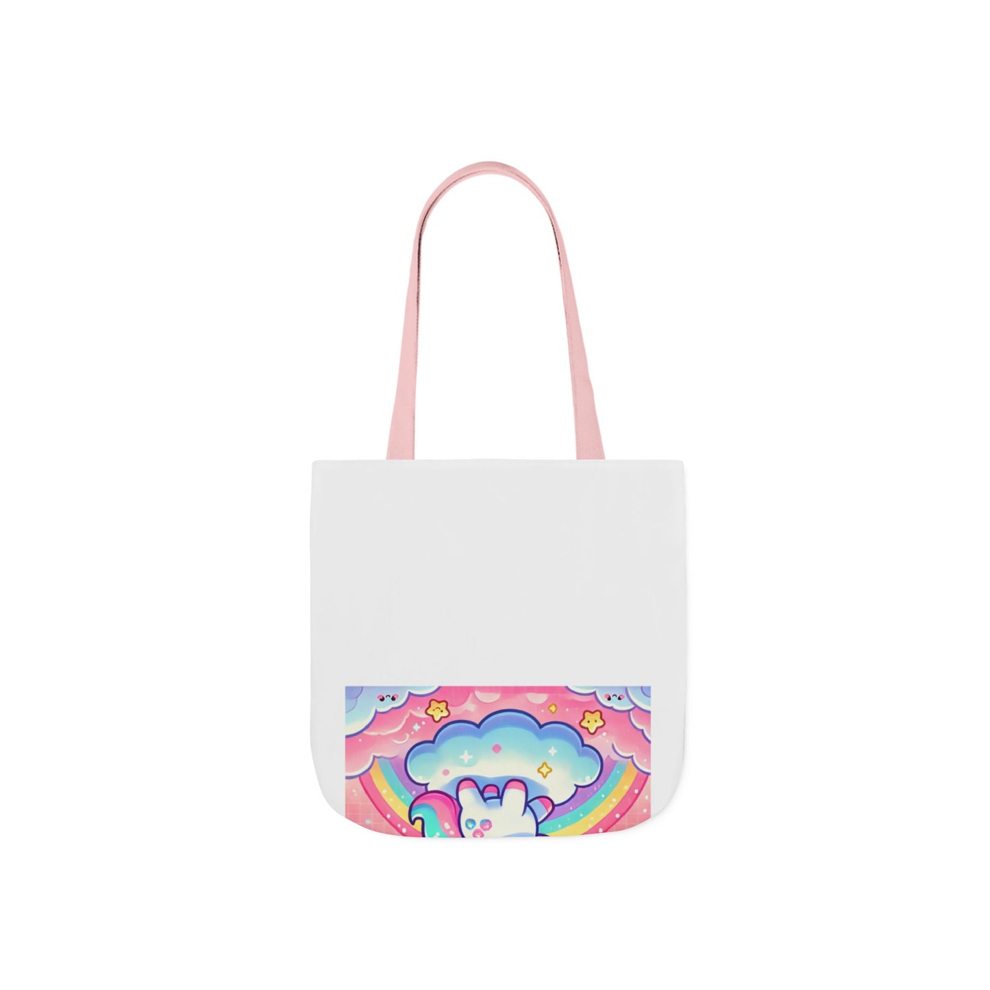 Pastel Rainbow Unicorn Cloud Kawaii Canvas Tote Bag