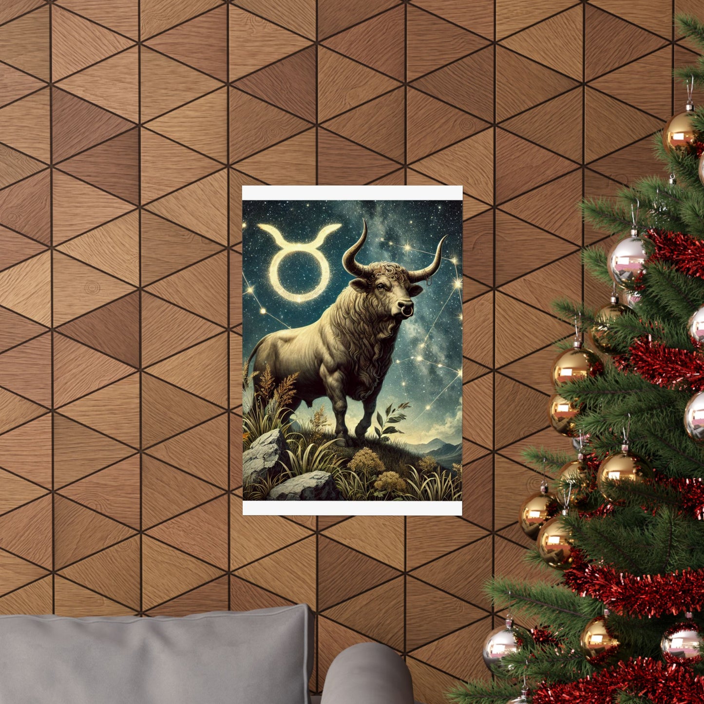 Taurus Bull Constellation Celestial Wall Art Poster