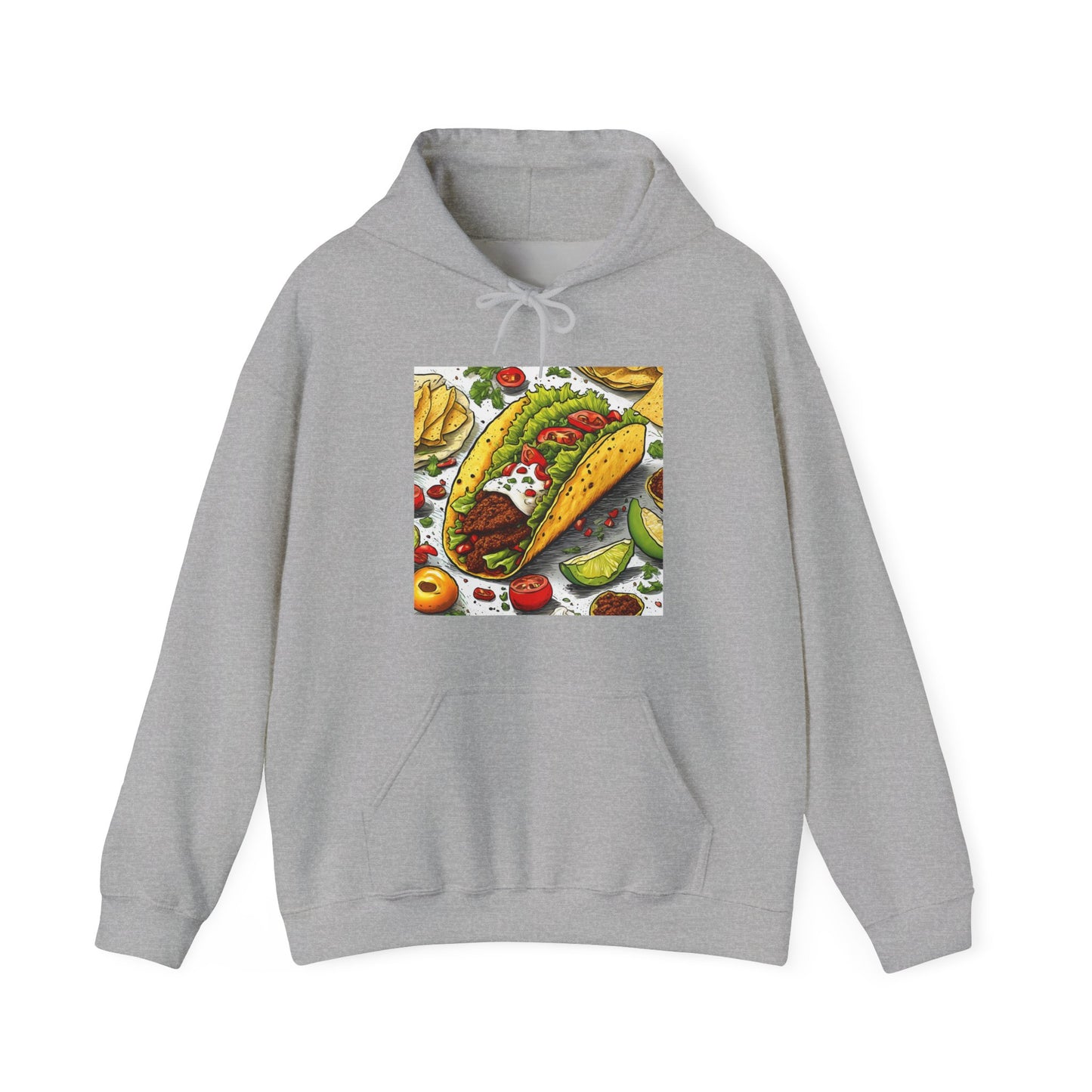 Bold Taco Illustration Foodie Gift Art Hoodie