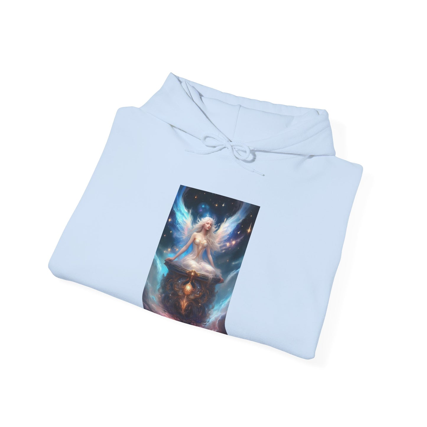 Celestial Winged Meditation Fantasy Portrait Hoodie