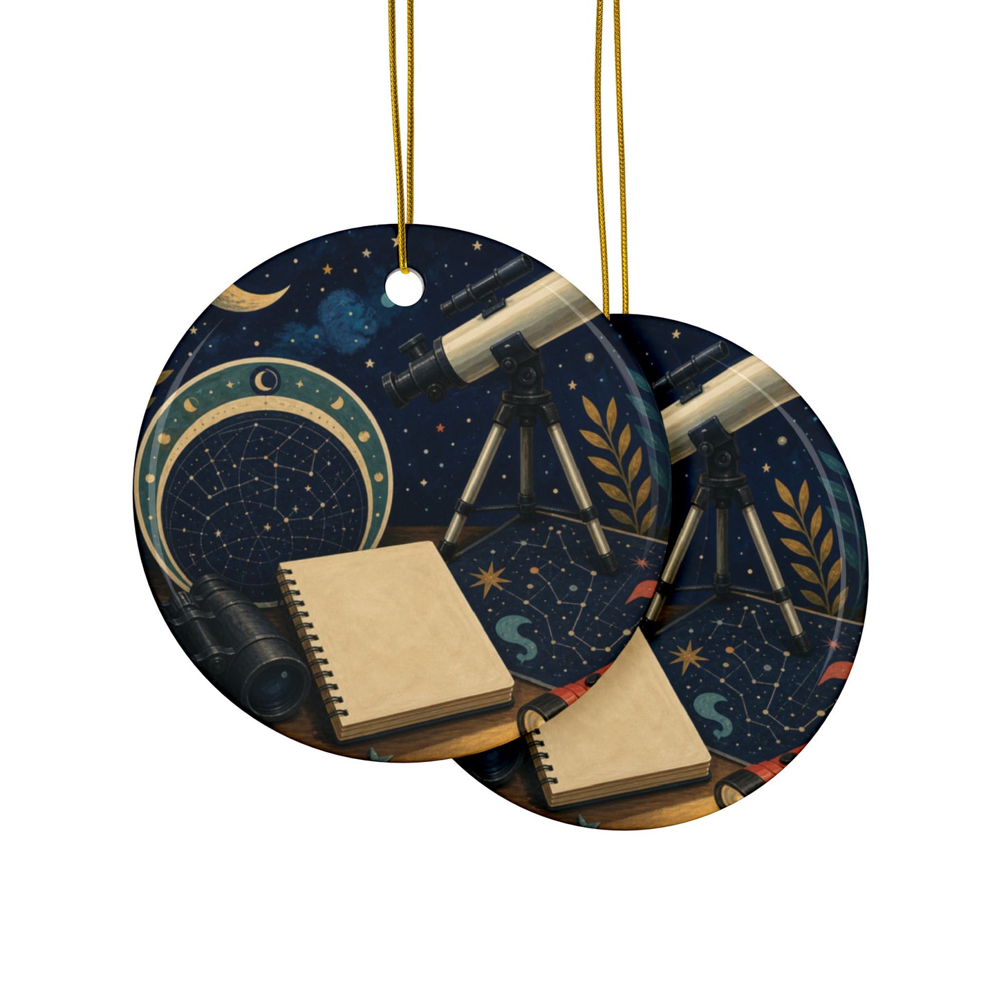 Classic Stargazing Astronomy Hobby Art Ceramic Ornament, Holiday Keepsake and Gi