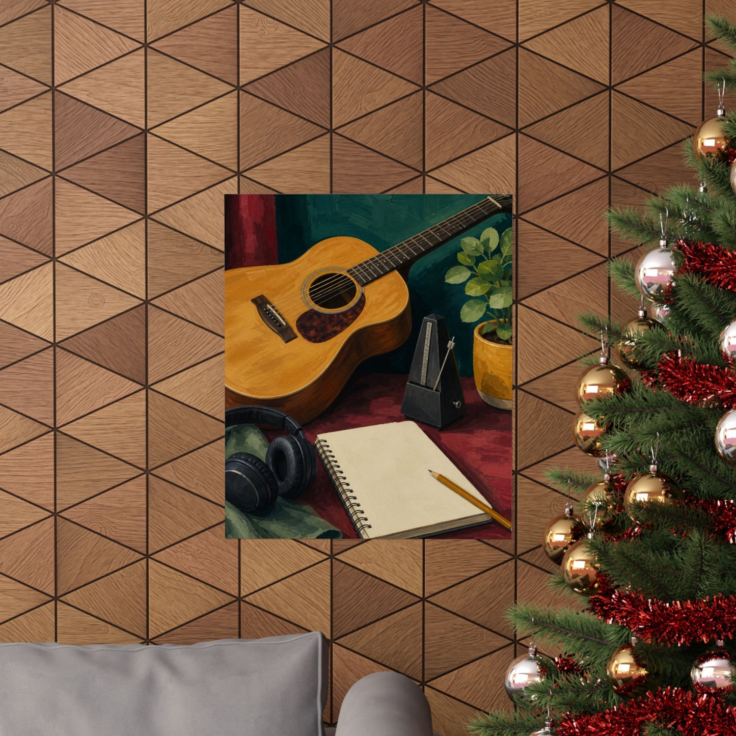 Cozy Acoustic Music Practice Art Poster