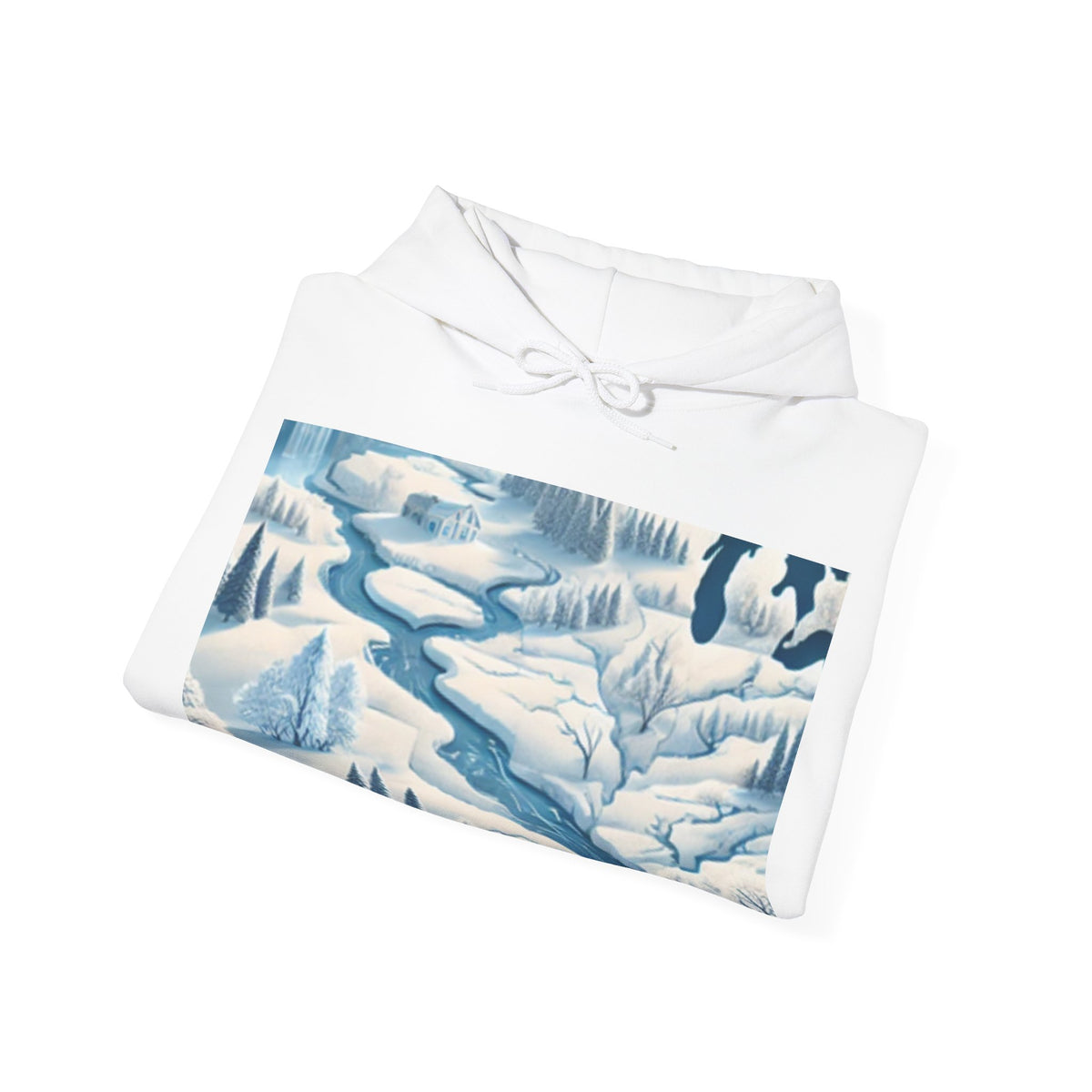 Winter USA Dreamscape Snowy Map Travel Hoodie Geography Gift
