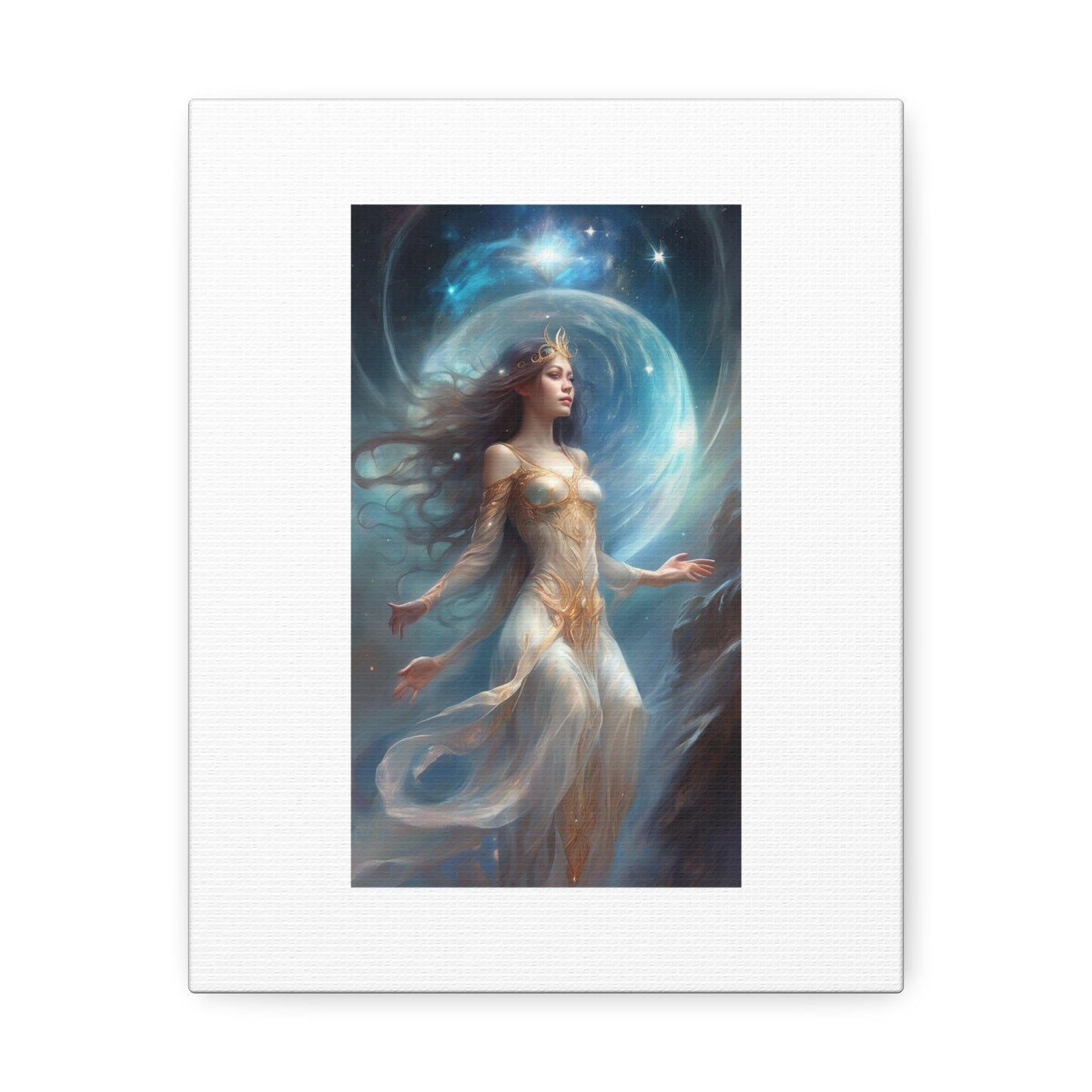 Lunar Celestial Queen Fantasy Portrait Canvas