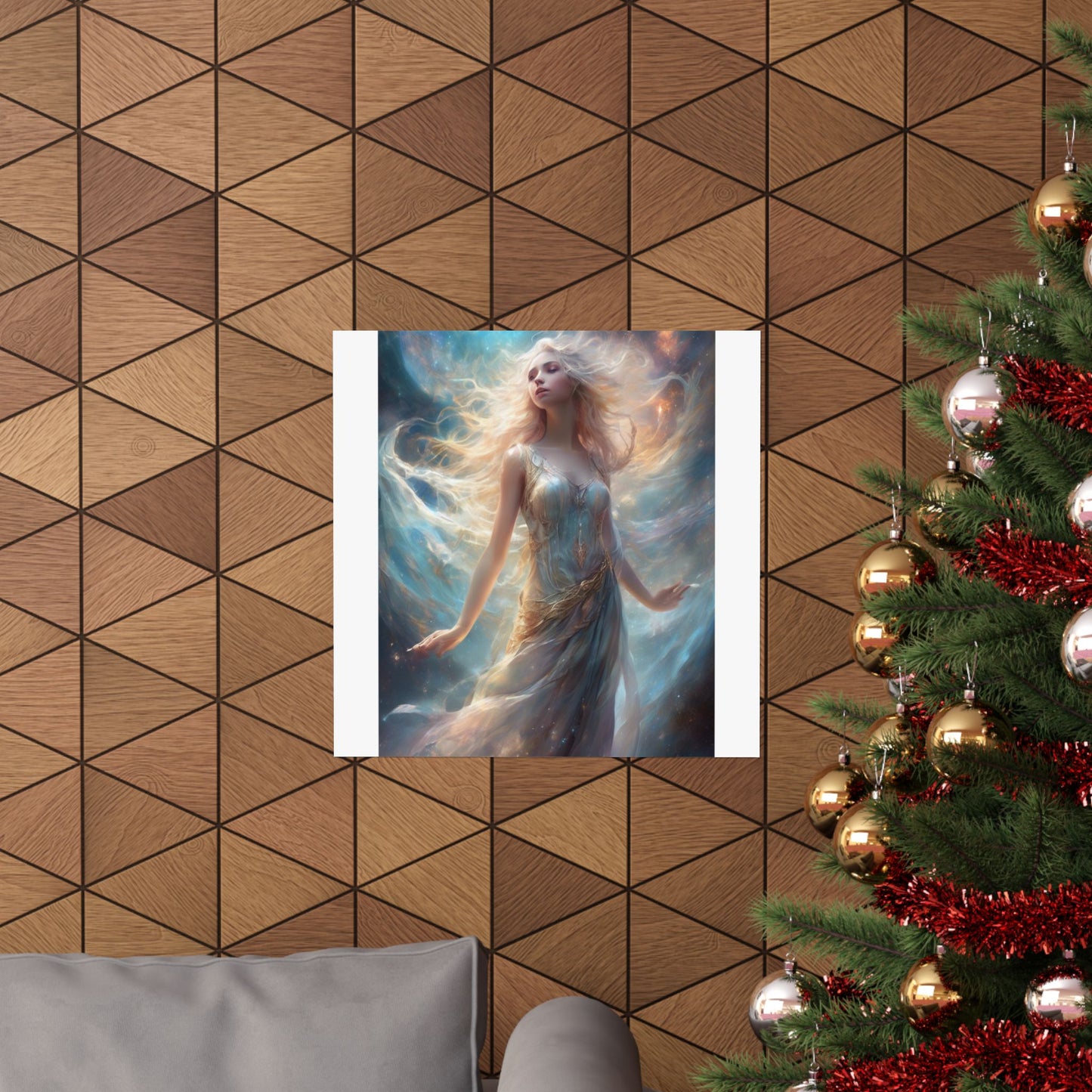 Moonlit Celestial Maiden Fantasy Portrait Poster