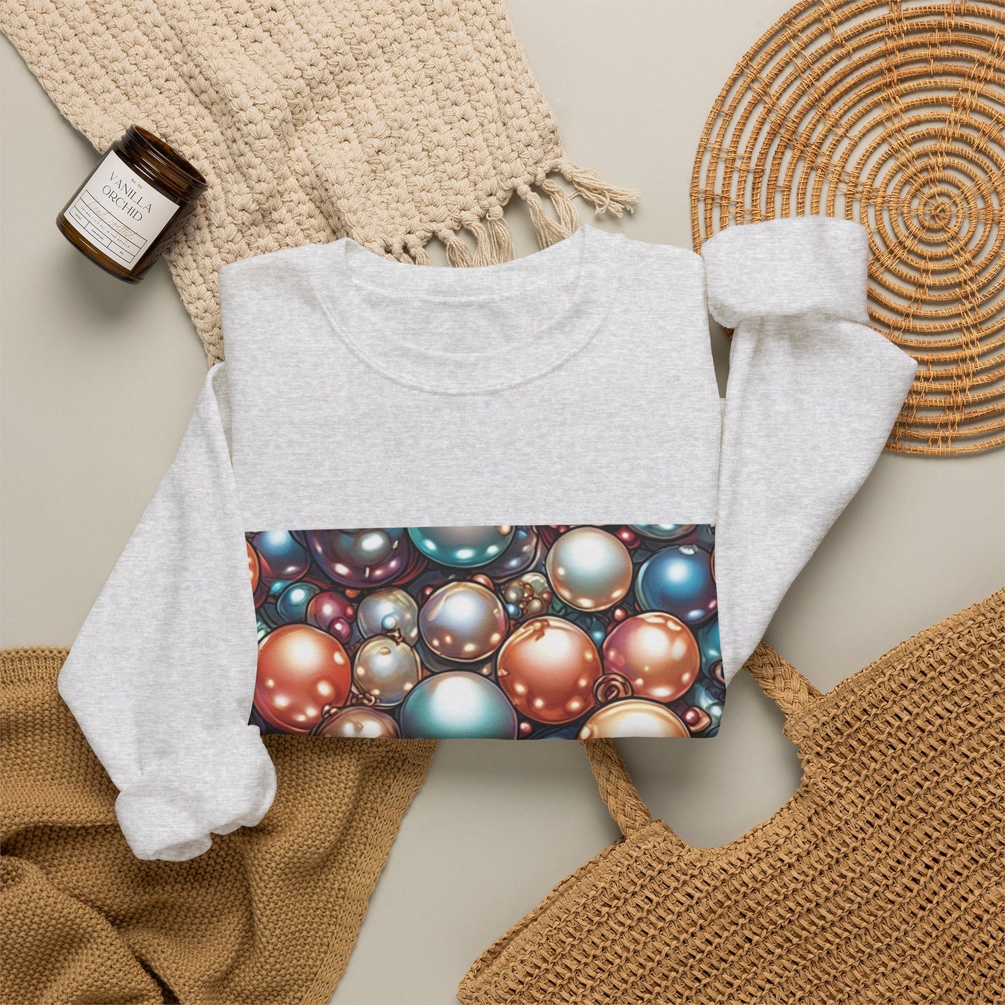 Glossy Orb Marble Abstract Gift Art Sweatshirt