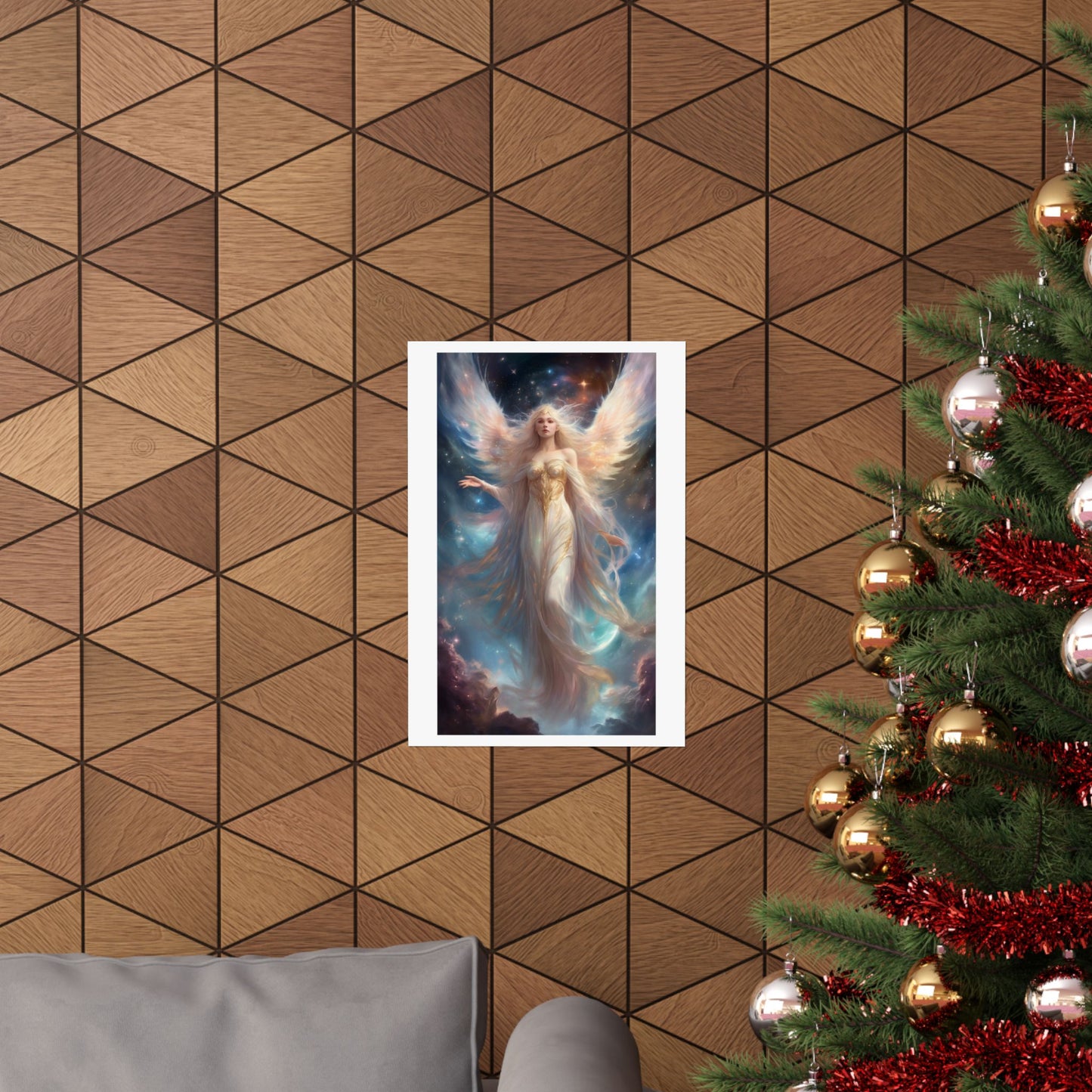 Celestial Winged Heroine Fantasy Portrait Poster