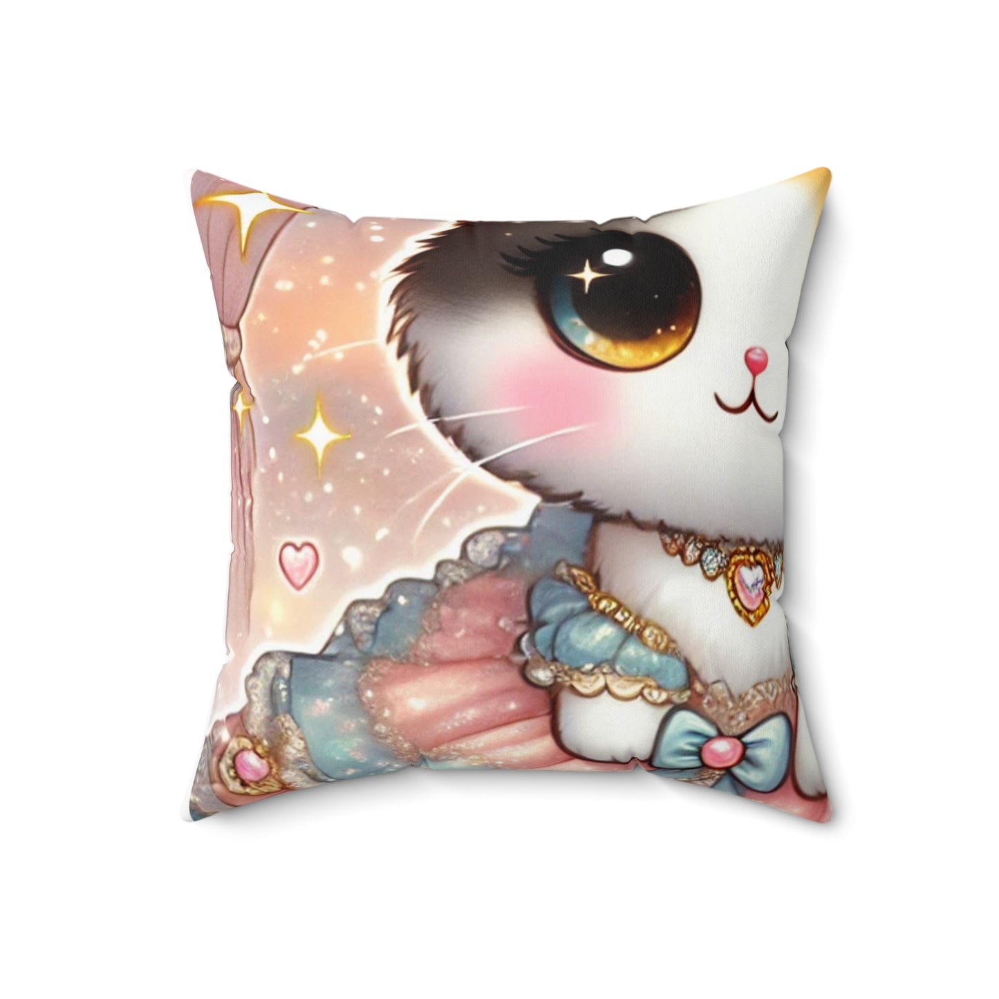 Pastel Princess Calico Cat Fantasy Decorative Pillow