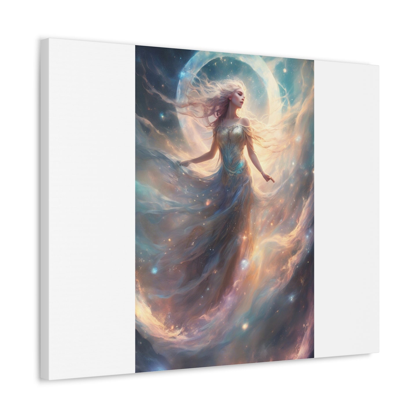 Moonlit Celestial Dancer Fantasy Portrait Canvas