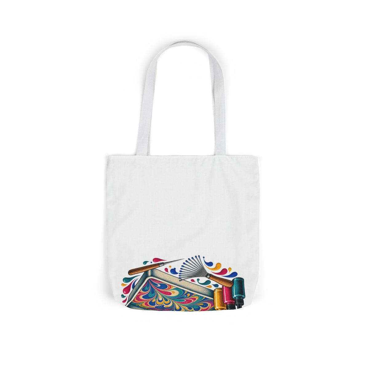 Colorful Paper Marbling Workshop Tote Bag