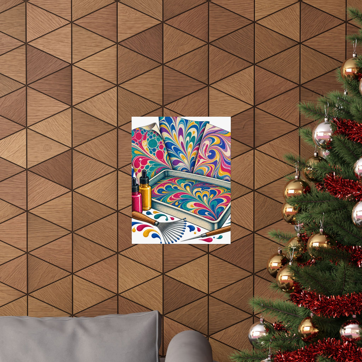 Colorful Paper Marbling Workshop Poster