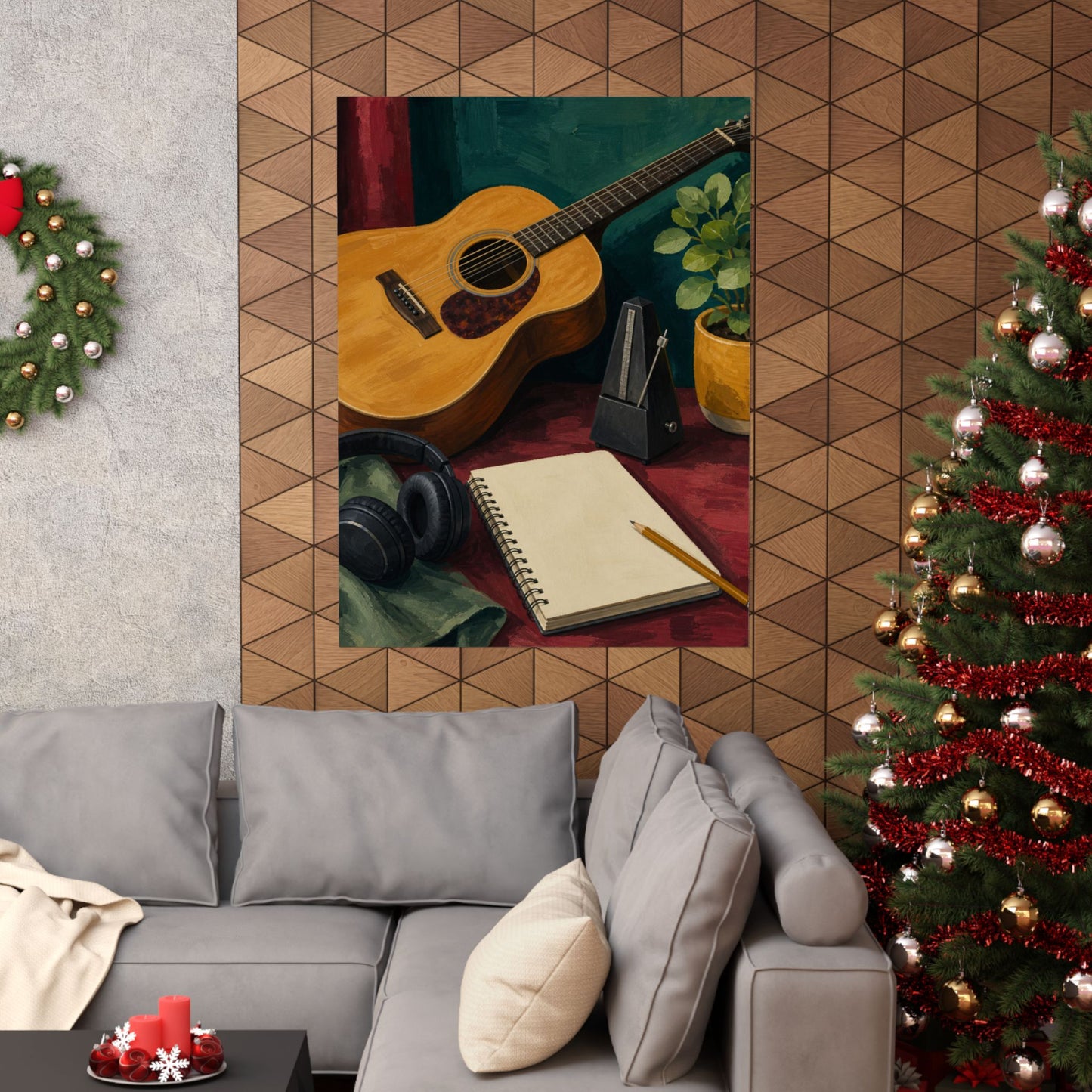 Cozy Acoustic Music Practice Art Poster
