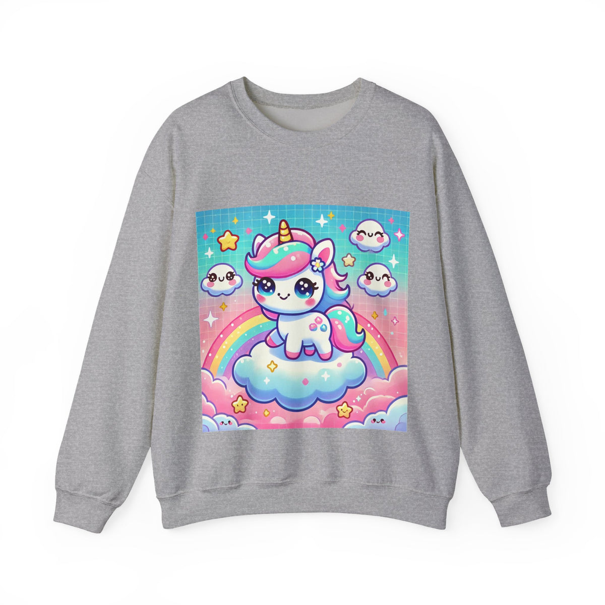 Pastel Rainbow Unicorn Cloud Kawaii Sweatshirt