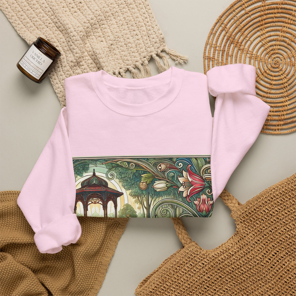 Botanical Gazebo Garden Art Nouveau Sweatshirt