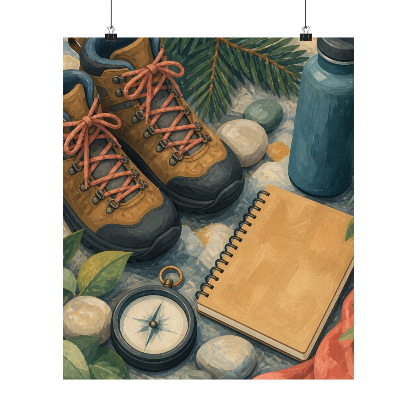 Quiet Hiking Trail Gear Art Poster