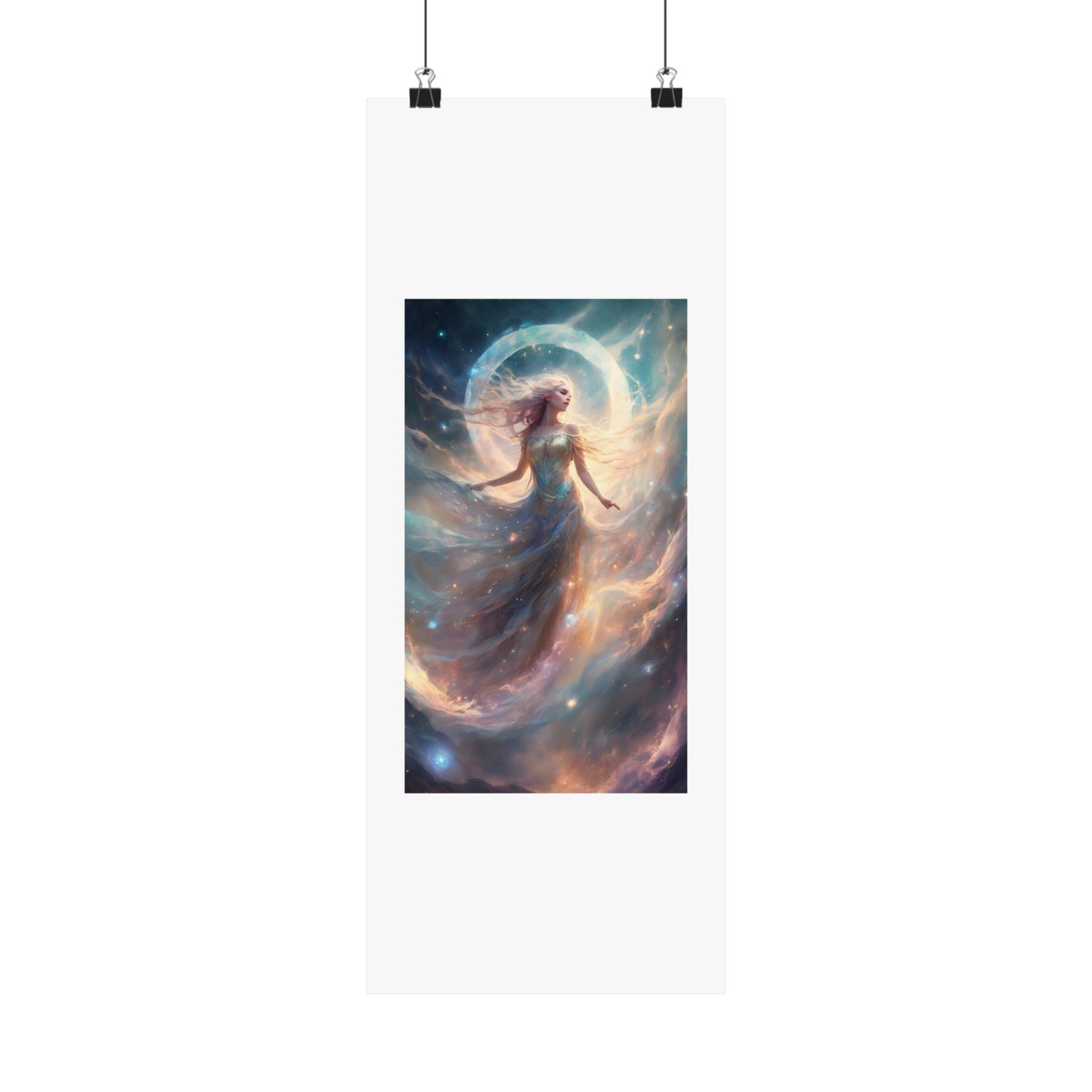 Moonlit Celestial Dancer Fantasy Portrait Poster