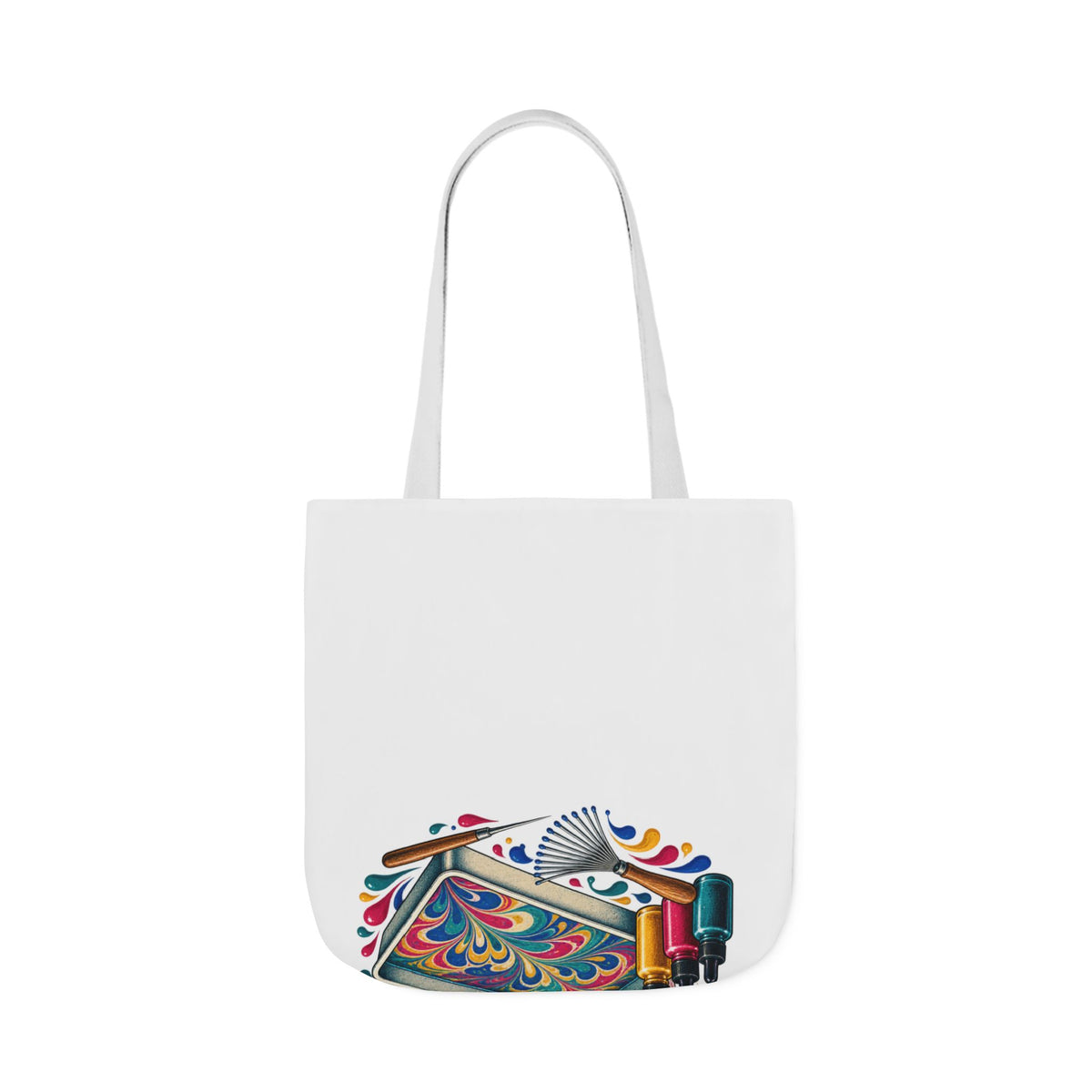 Colorful Paper Marbling Workshop Tote Bag