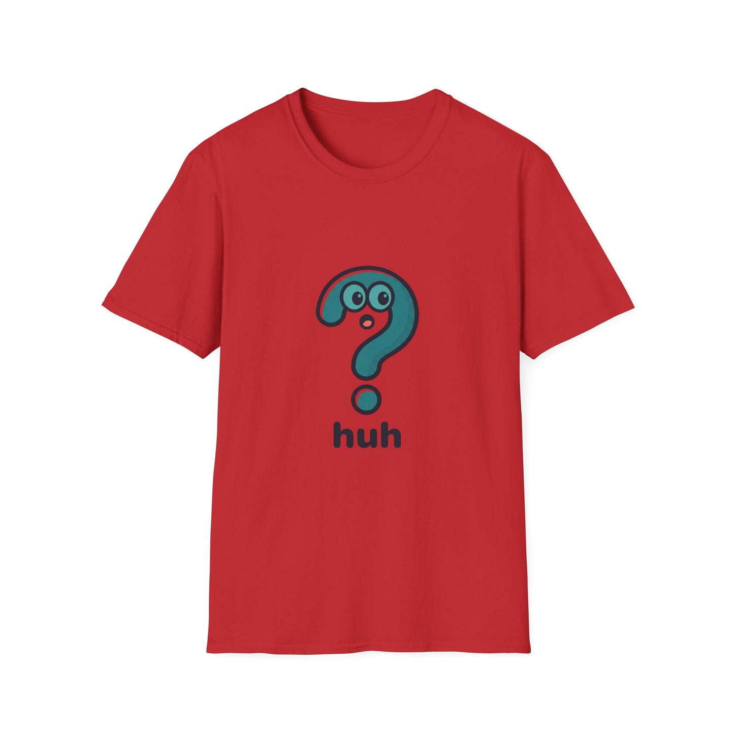 Confused Question Mark Character T-Shirt | Funny “Huh?” Cartoon Graphic Tee, Silly Expression Humor Shirt