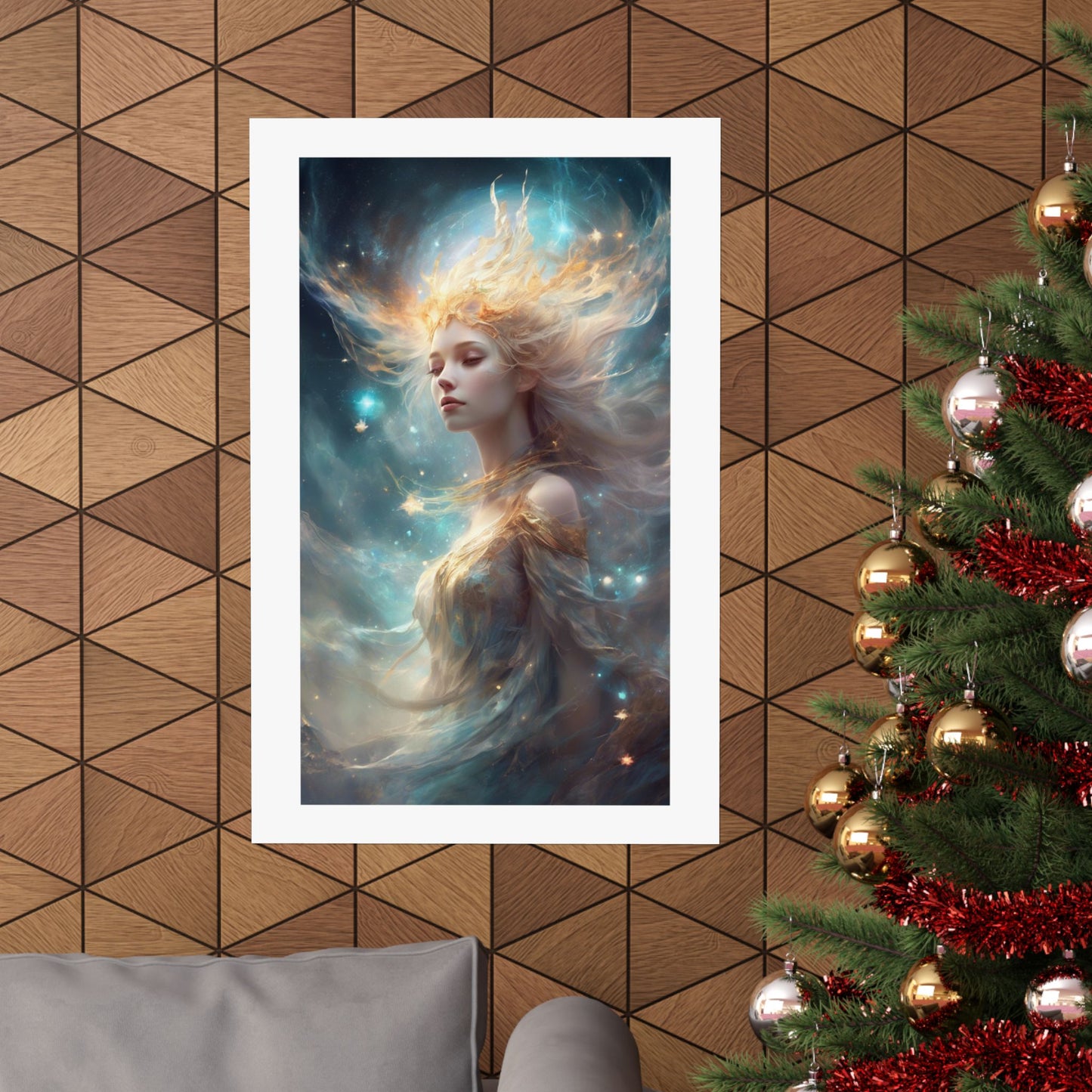 Solar Celestial Spirit Fantasy Portrait Poster