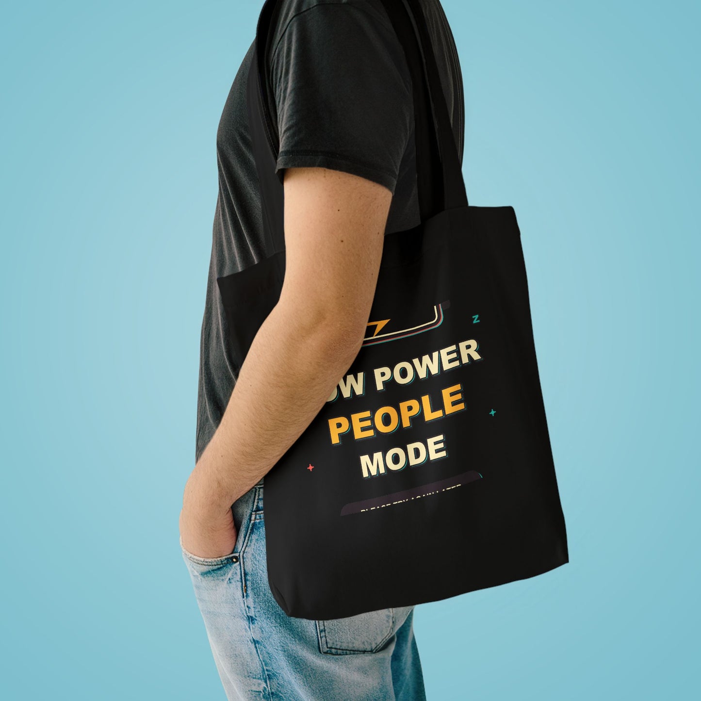 Low Power People Mode Funny Introvert Social Battery Tote Bag