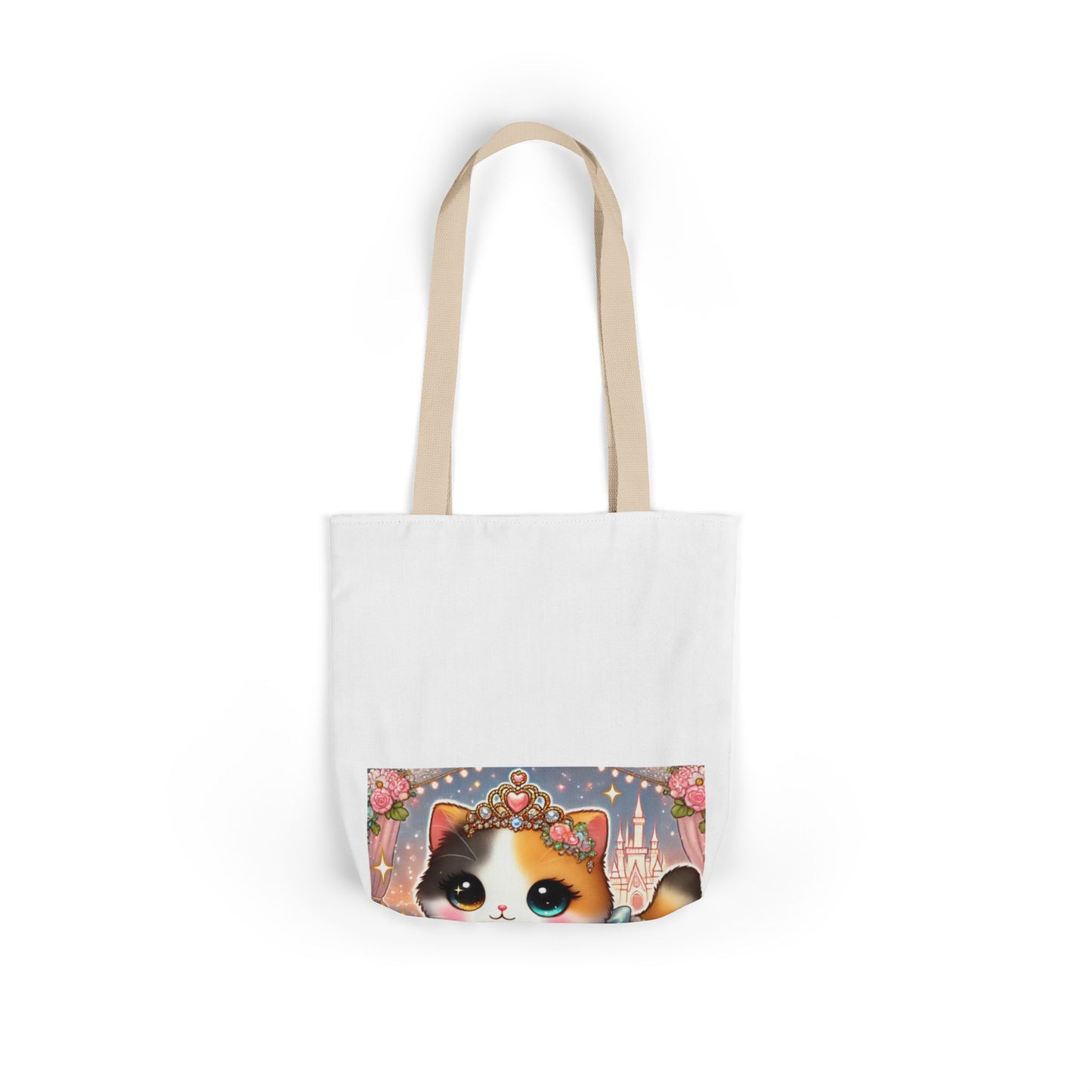 Pastel Princess Calico Cat Fantasy Canvas Tote Bag