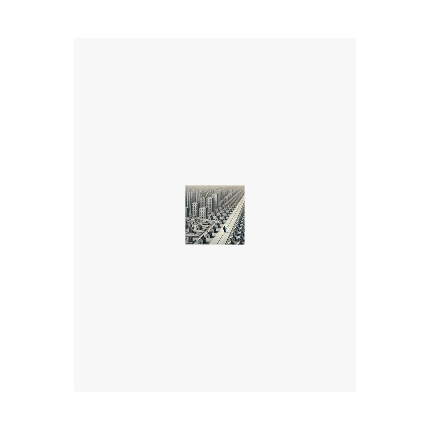 Monochrome Urban Factory Cityscape Poster Industrial Wall Art Gift
