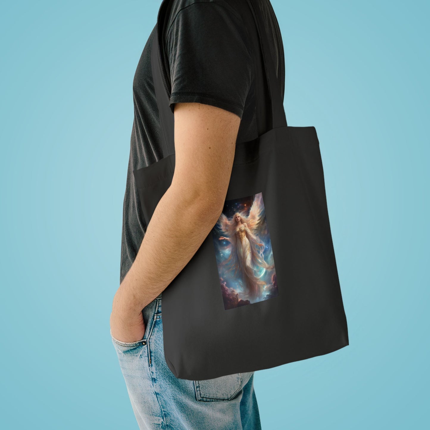 Celestial Winged Heroine Fantasy Portrait Tote Bag