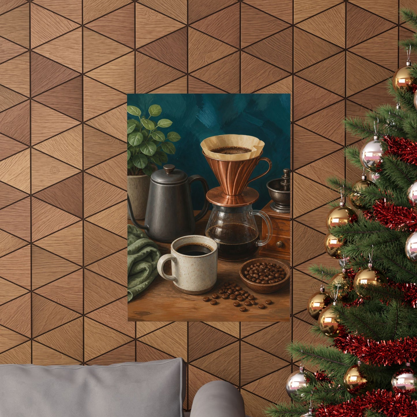 Warm Home Coffee Brewing Art Poster