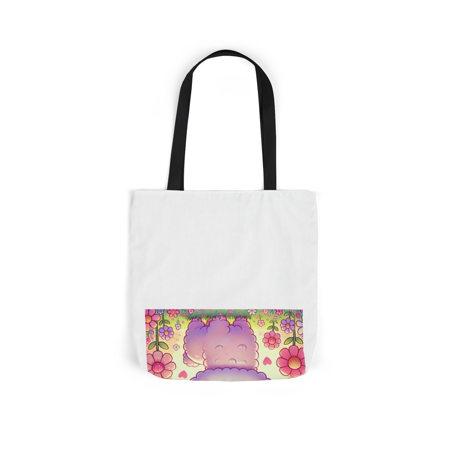 Pastel Floral Alpaca Garden Kawaii Canvas Tote Bag