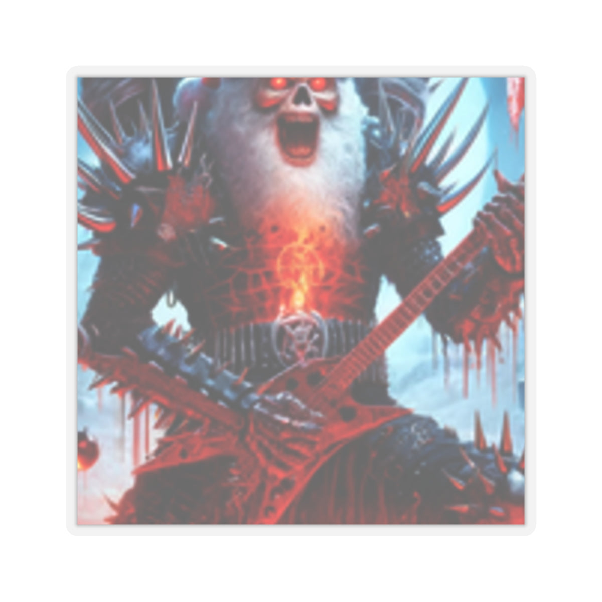 Heavy Metal Santa Holiday Concert Rock Sticker