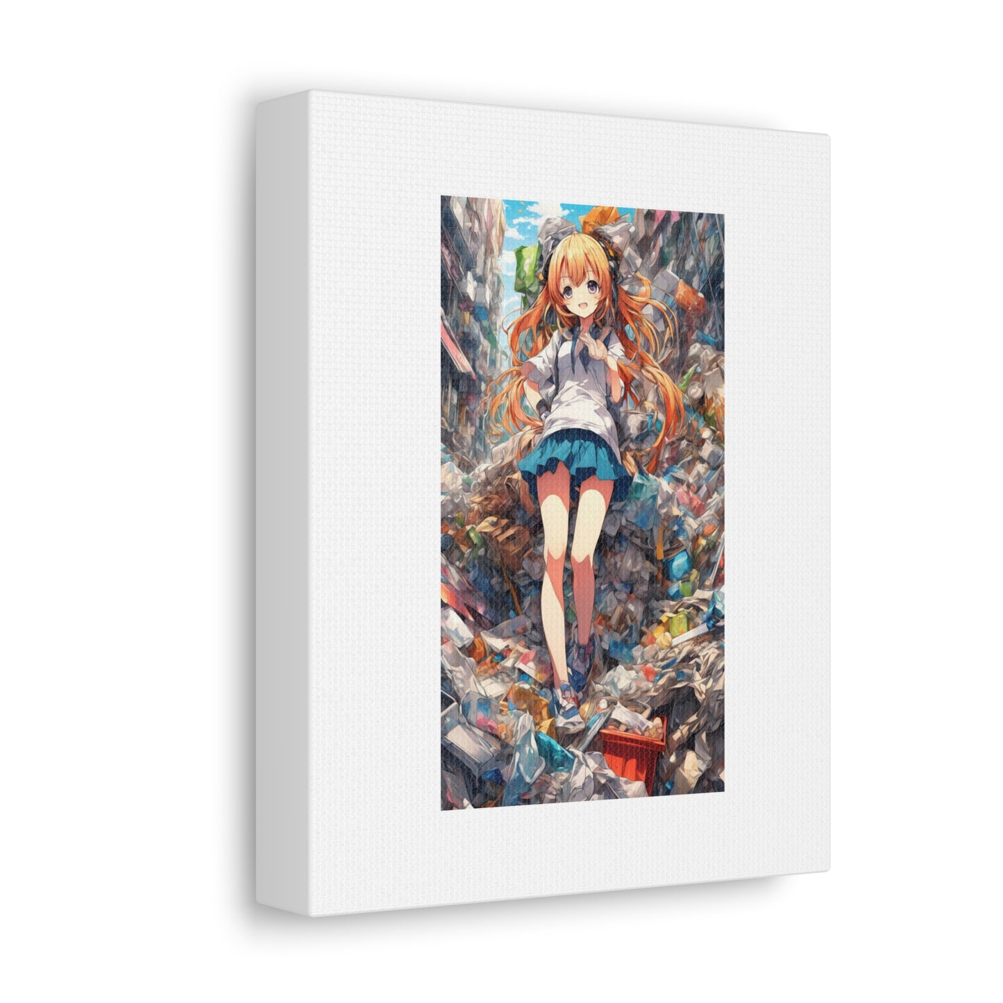 Recycling Rescue Anime Heroine Eco Street Art Canvas