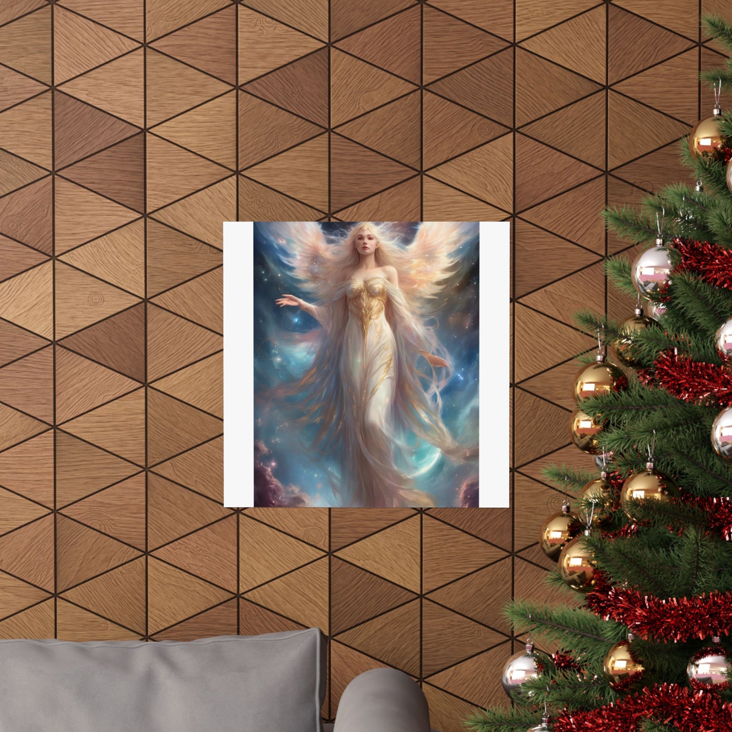Celestial Winged Heroine Fantasy Portrait Poster