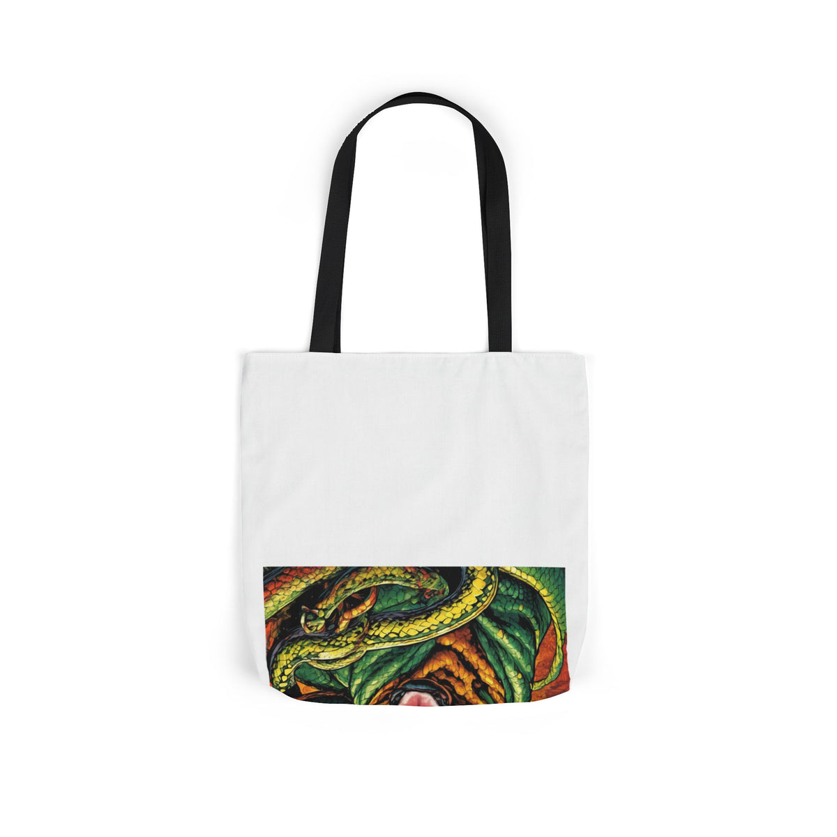 Surreal Serpent Hound Dark Fantasy Canvas Tote Bag