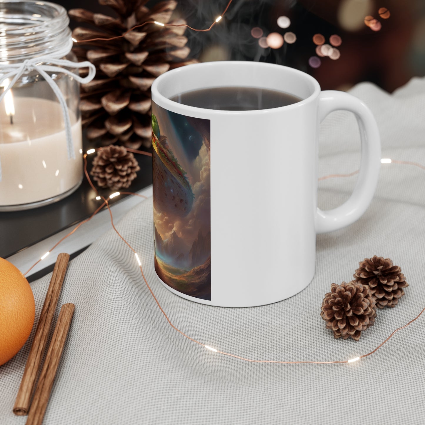 Cosmic Taco UFO Surreal Food Fantasy Art Coffee Mug