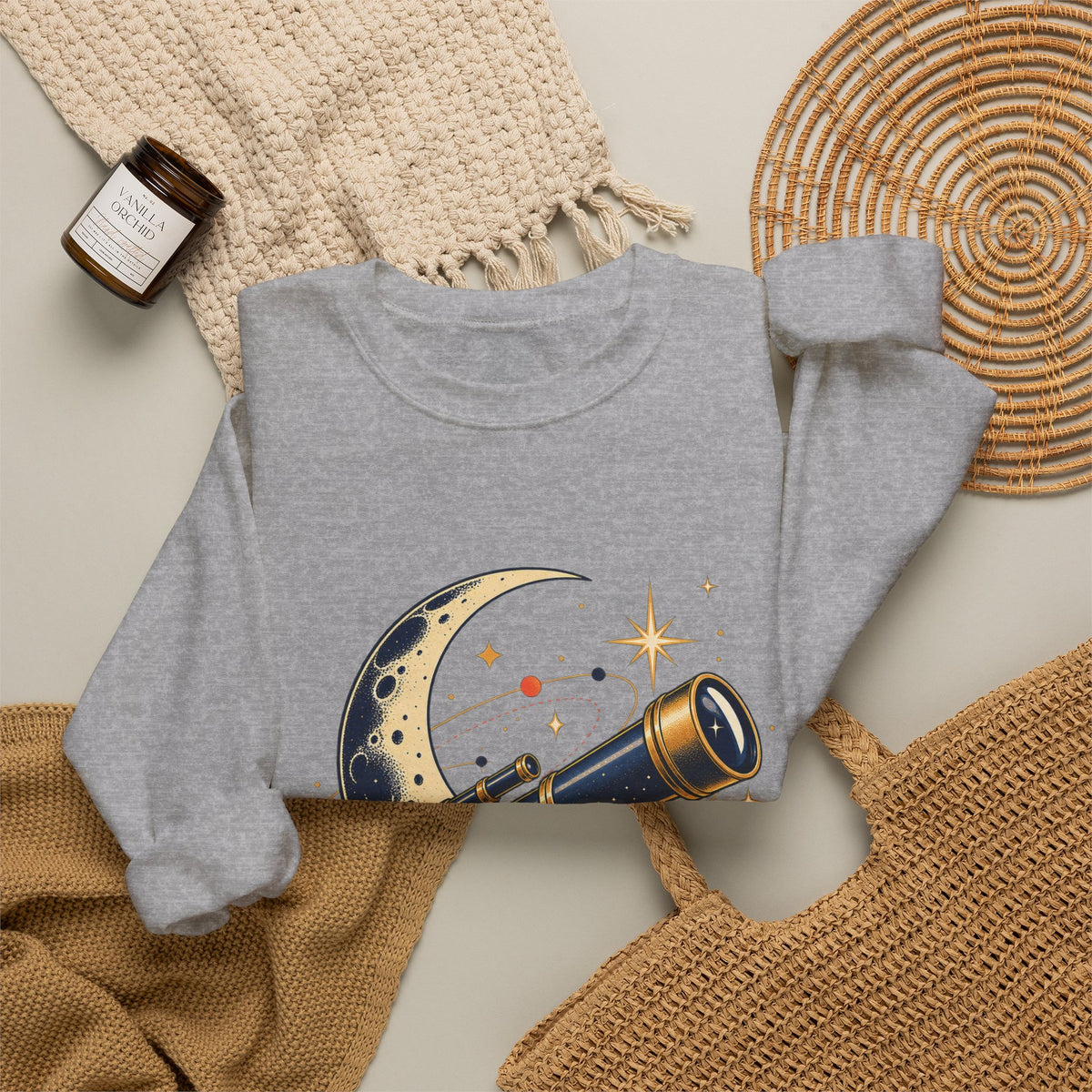 Vintage Telescope Celestial Astronomy Sweatshirt