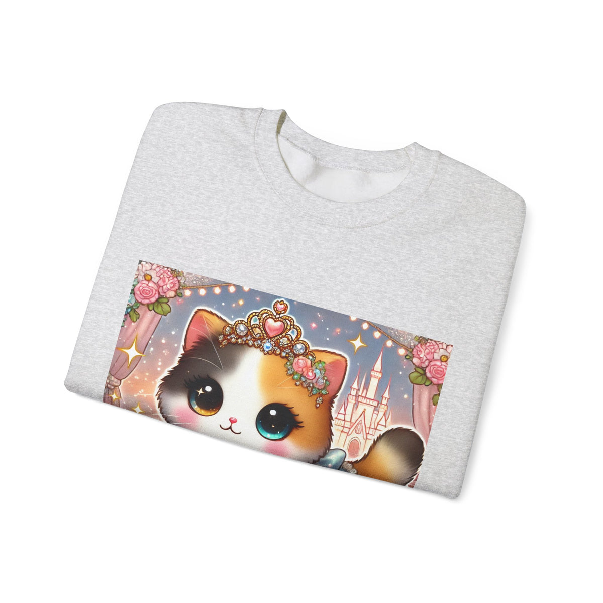 Pastel Princess Calico Cat Fantasy Sweatshirt