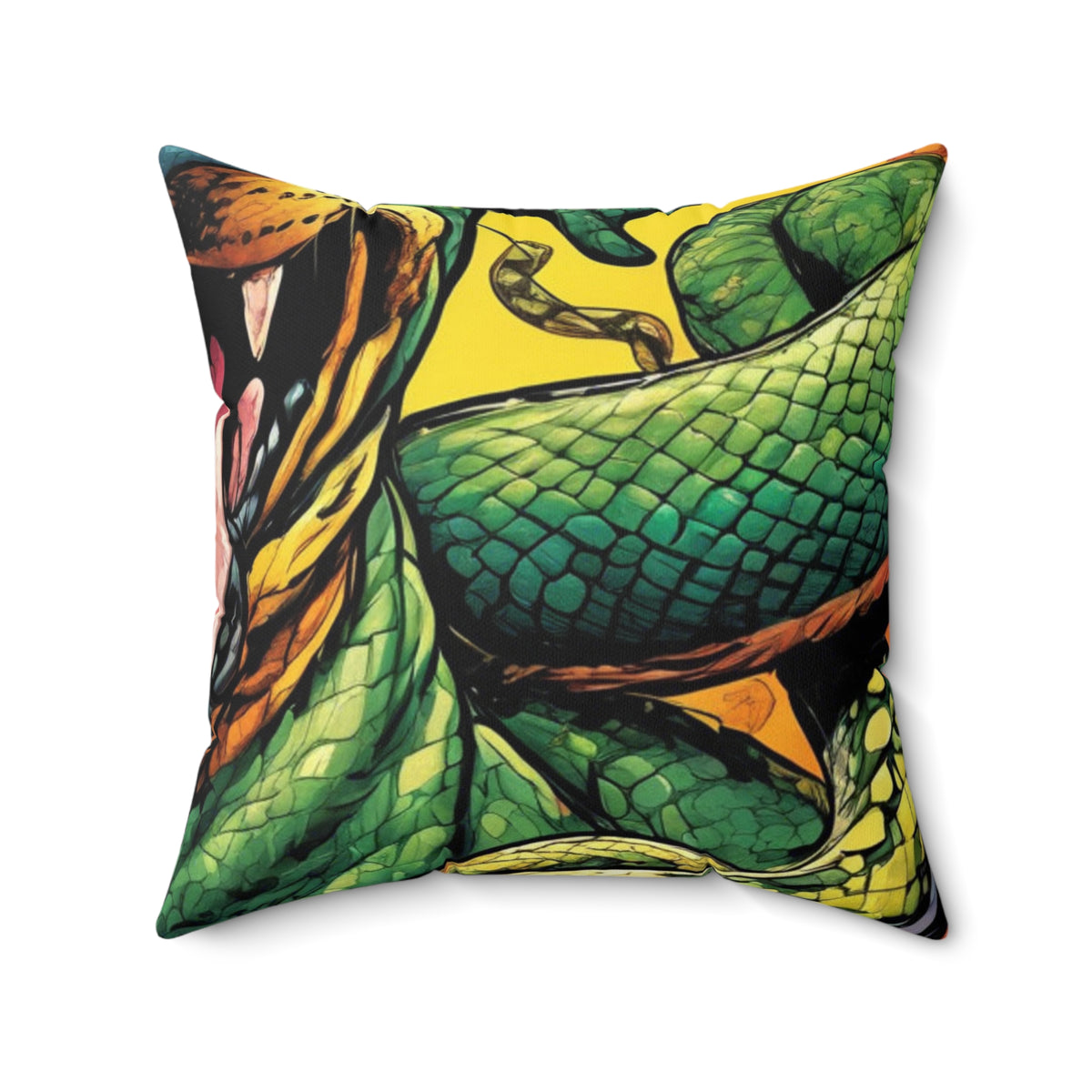 Surreal Serpent Hound Dark Fantasy Decorative Pillow