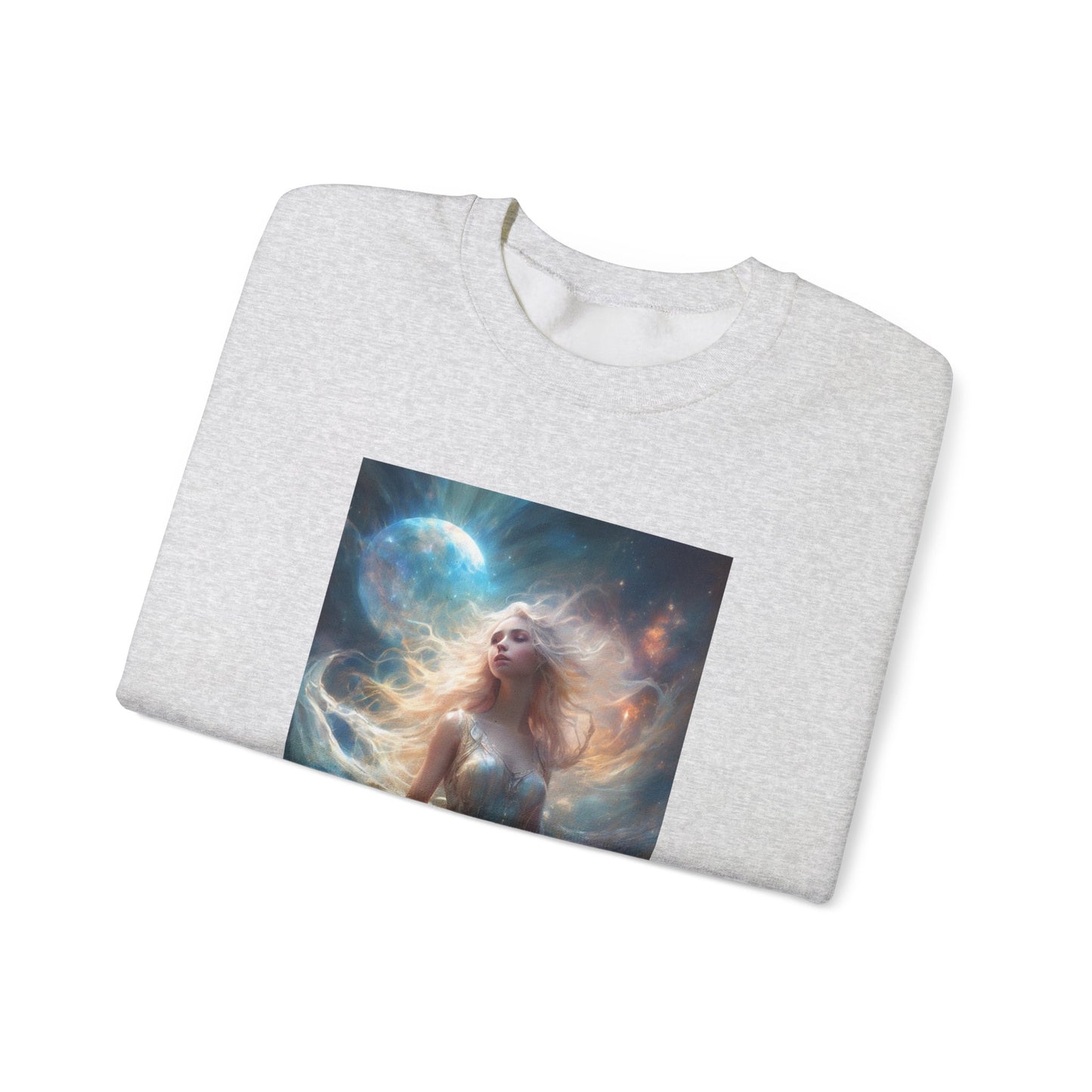 Moonlit Celestial Maiden Fantasy Portrait Sweatshirt