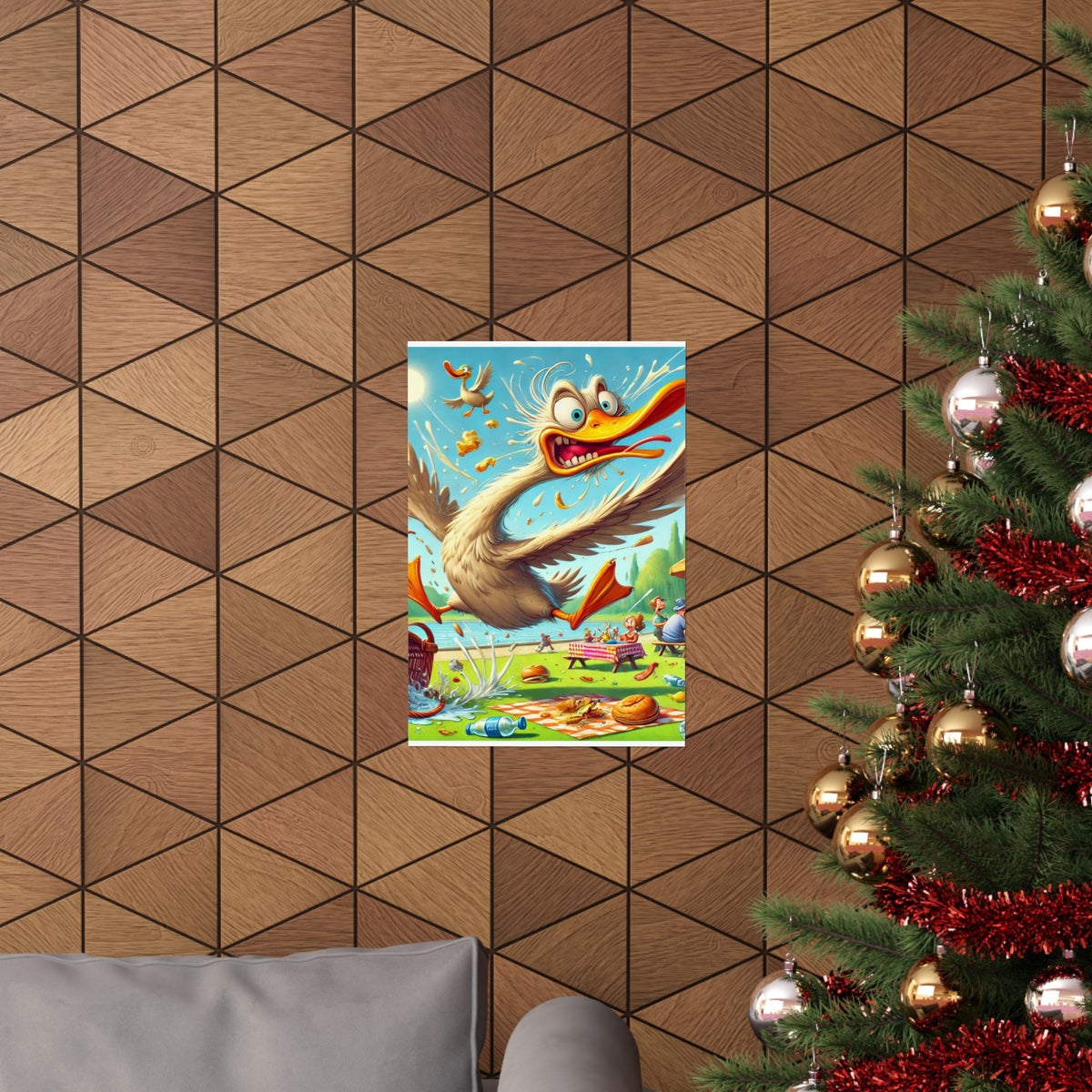 Chaotic Picnic Duck Funny Summer Wall Art Poster
