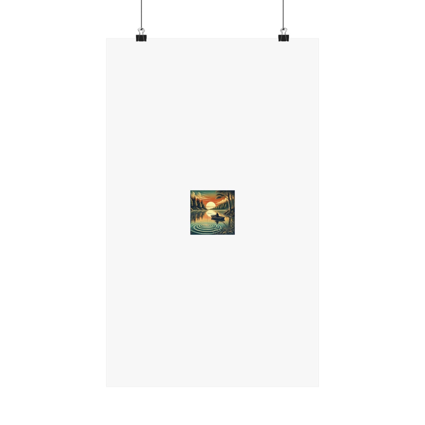 Sunset Lake Fishing Retreat Poster Lake House Fishing Wall Art Gift