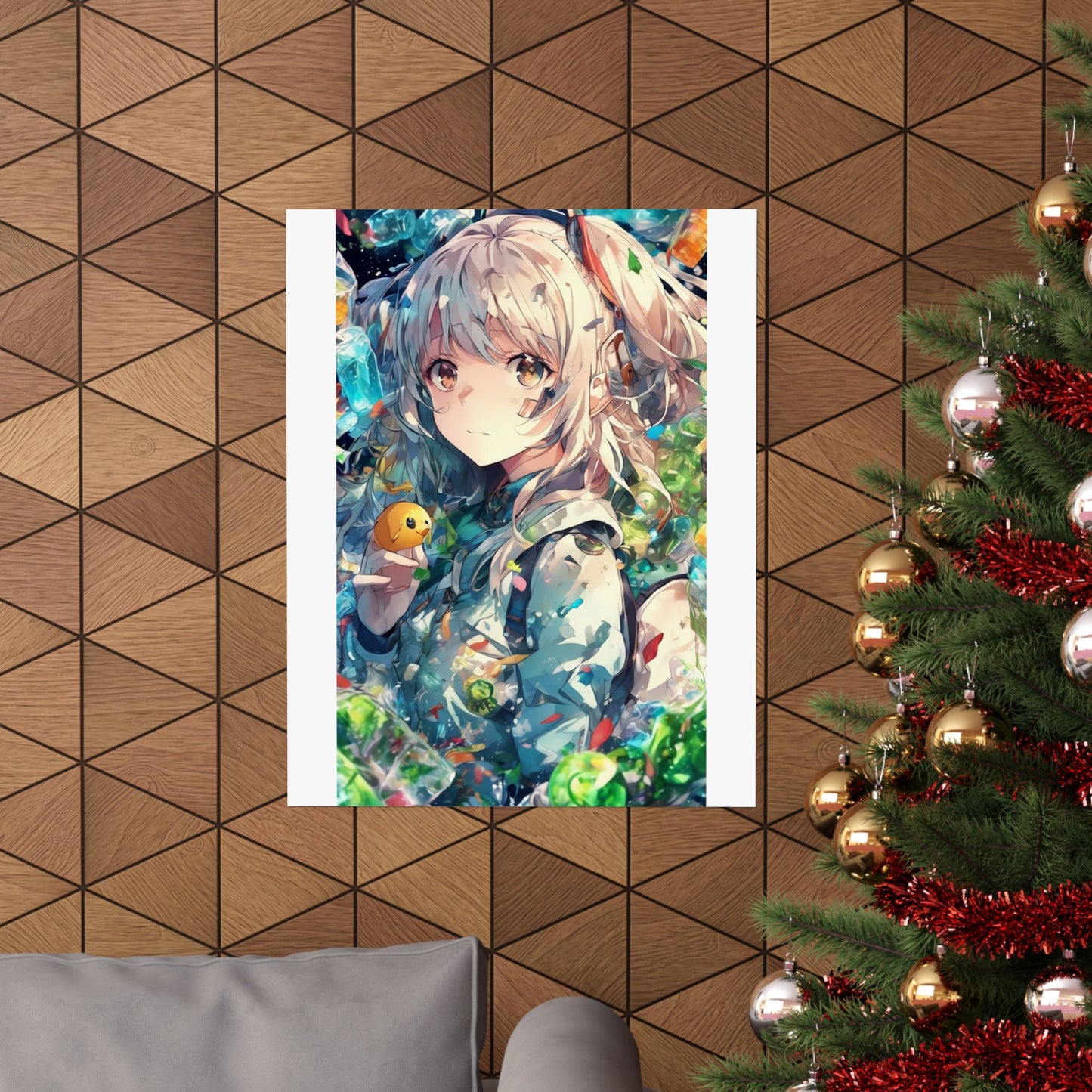 Crystal Bottle Anime Portrait Colorful Wall Poster