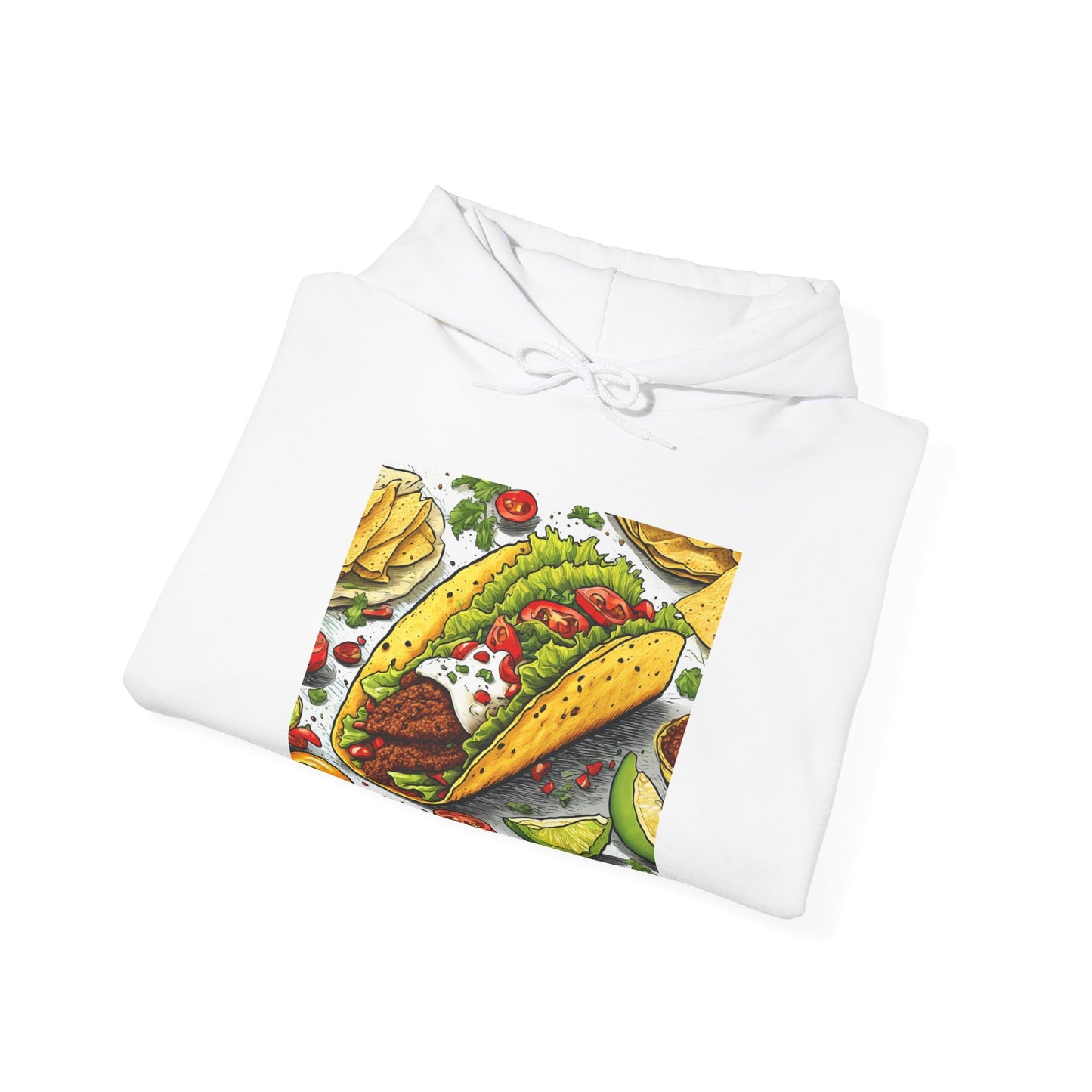 Bold Taco Illustration Foodie Gift Art Hoodie