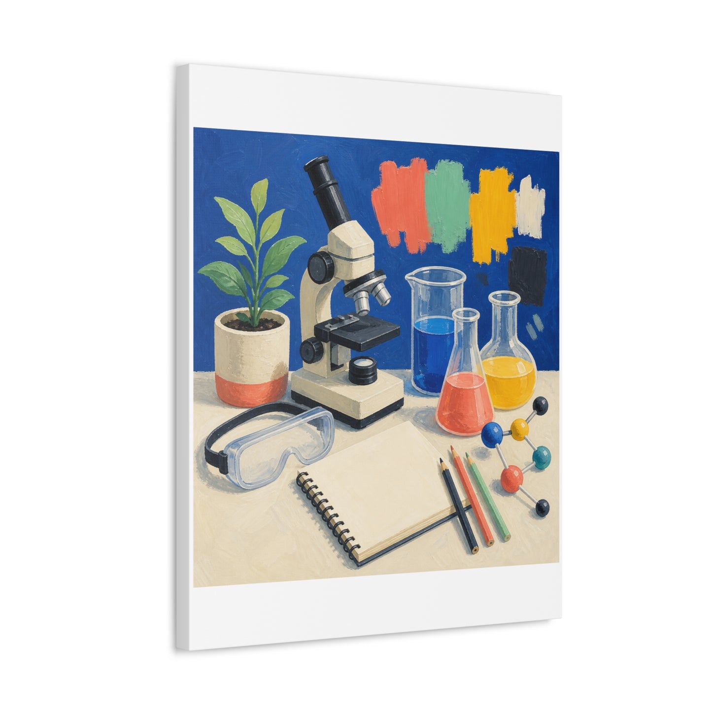 Colorful Science Lab Learning Art Canvas Art