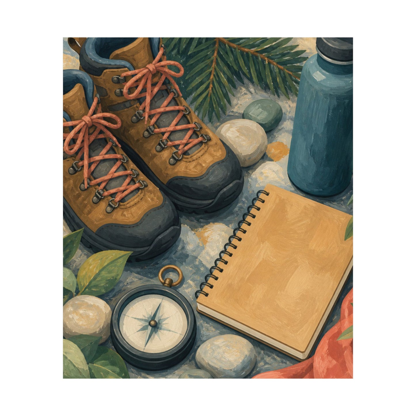 Quiet Hiking Trail Gear Art Poster