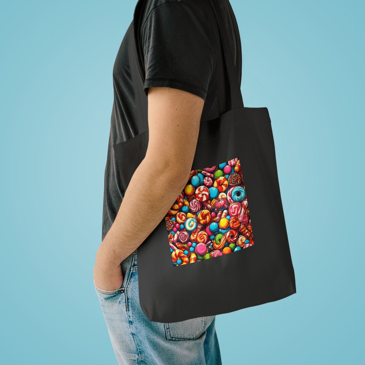 Colorful Candy and Lollipop Pattern Tote Bag