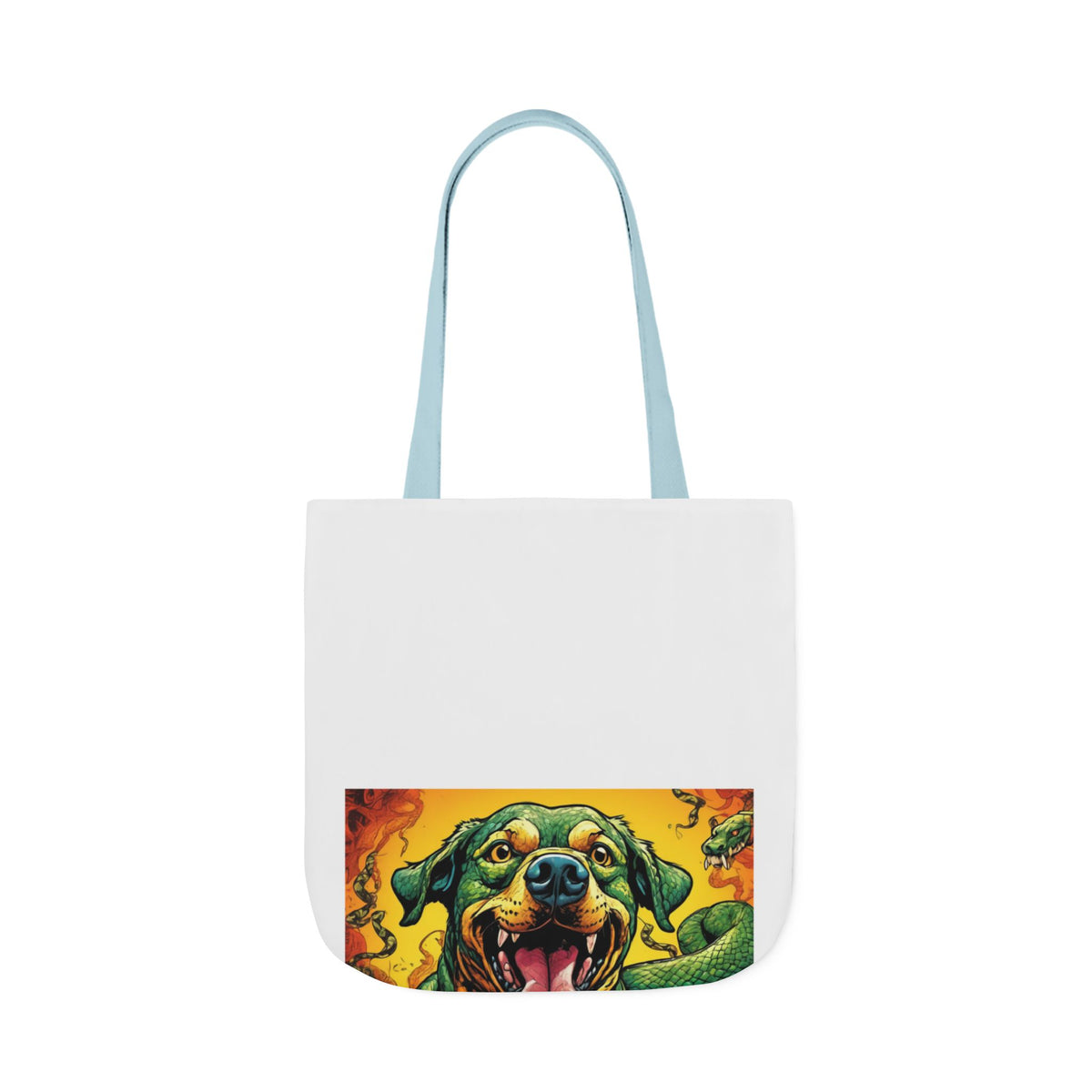 Surreal Serpent Hound Dark Fantasy Canvas Tote Bag
