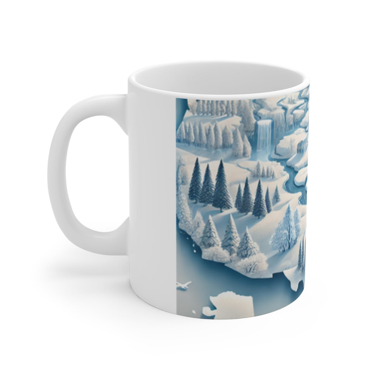 Winter USA Dreamscape Snowy Map Coffee Mug Travel Gift