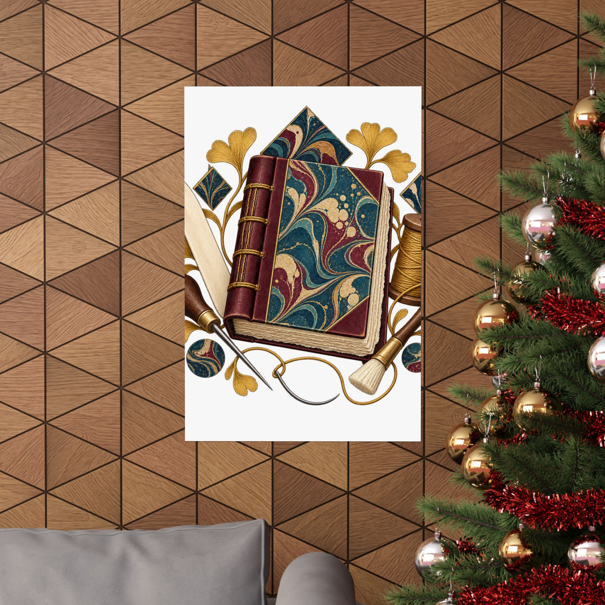 Traditional Marbled Bookbinding Workshop Poster