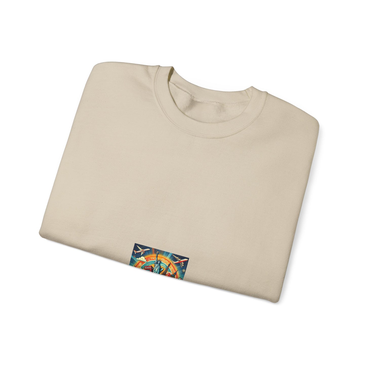 Global Landmark Adventure Collage Soft Travel Sweatshirt